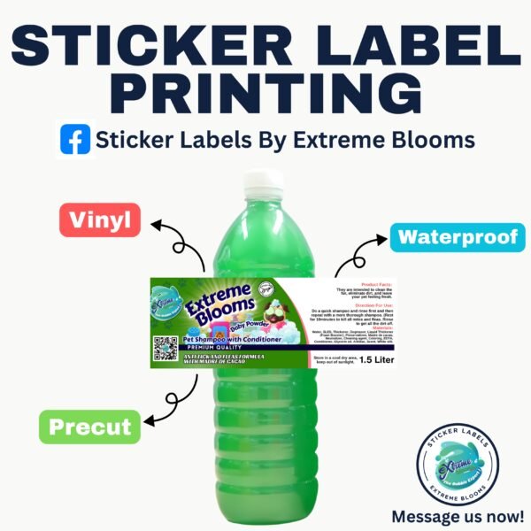 PREMIUM STICKER LABEL PET SHAMPOO BY EXTREME BLOOMS - Image 3