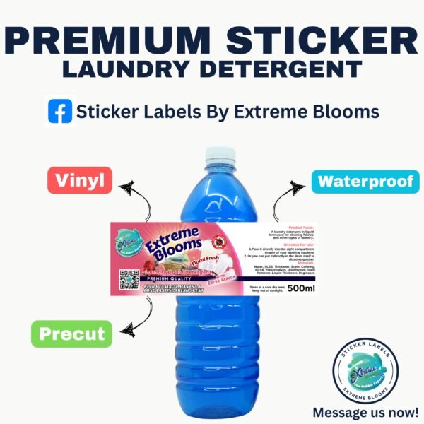 PREMIUM STICKER LABEL LIQUID DETERGENT BY EXTREME BLOOMS - Image 3