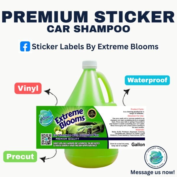 PREMIUM STICKER LABEL CAR SHAMPOO BY EXTREME BLOOMS - Image 7