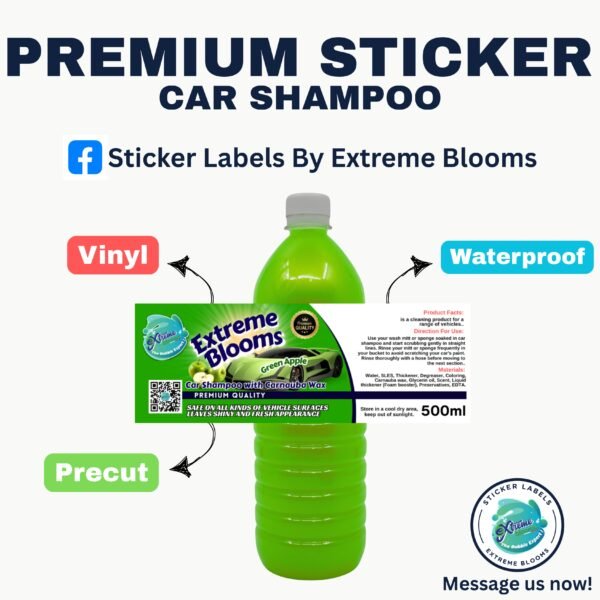 PREMIUM STICKER LABEL CAR SHAMPOO BY EXTREME BLOOMS - Image 4