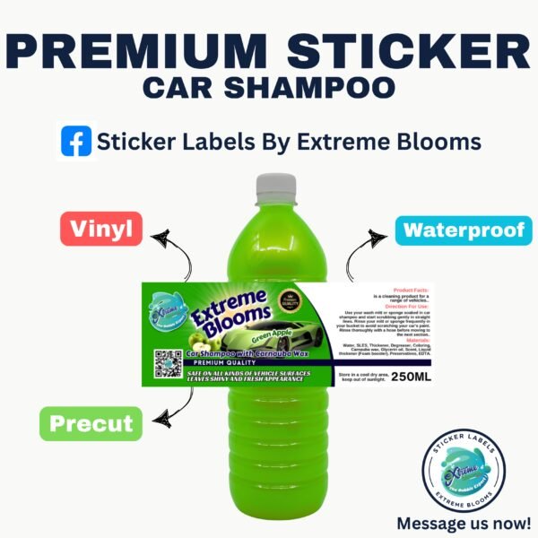 PREMIUM STICKER LABEL CAR SHAMPOO BY EXTREME BLOOMS - Image 6
