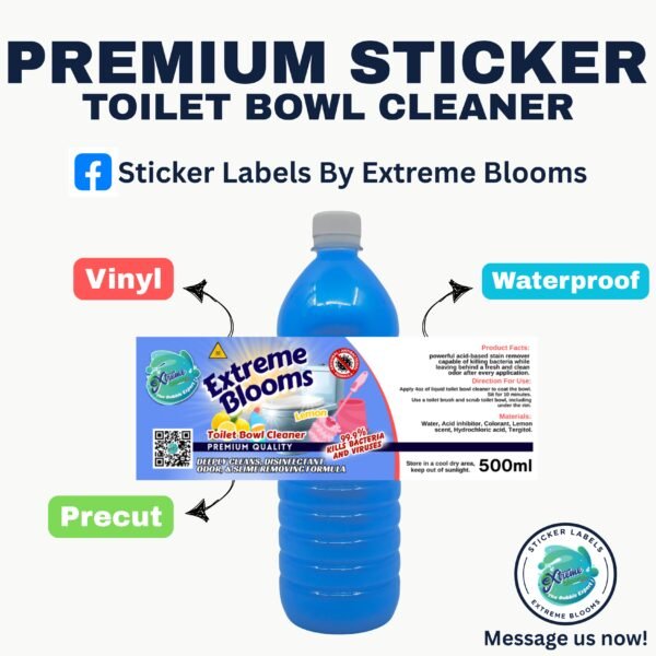 PREMIUM STICKER LABEL TOILET BOWL CLEANER BY EXTREME BLOOMS - Image 5