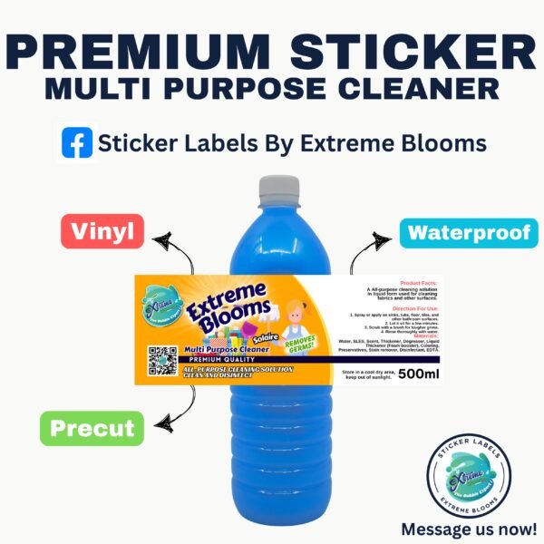 PREMIUM STICKER LABEL MULTI PURPOSE CLEANER BY EXTREME BLOOMS - Image 4